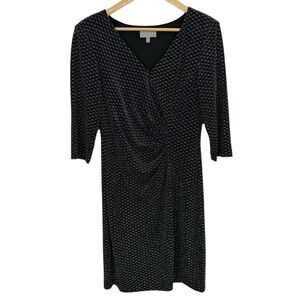 Laura Petites Cocktail Dress Sz 10 Black Silver Shimmer Party Sexy Flattering